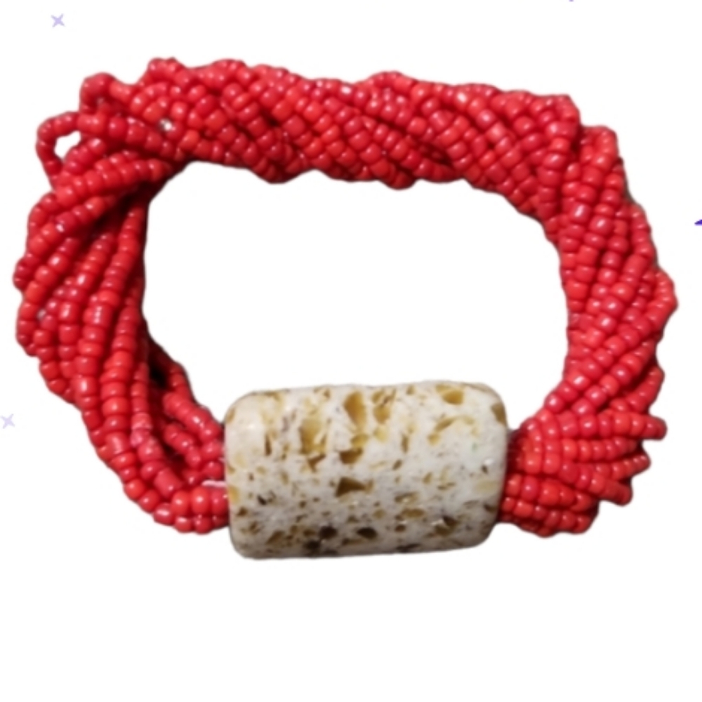 Beaded bracelet new fair trade greater good store Ghana Sankofa